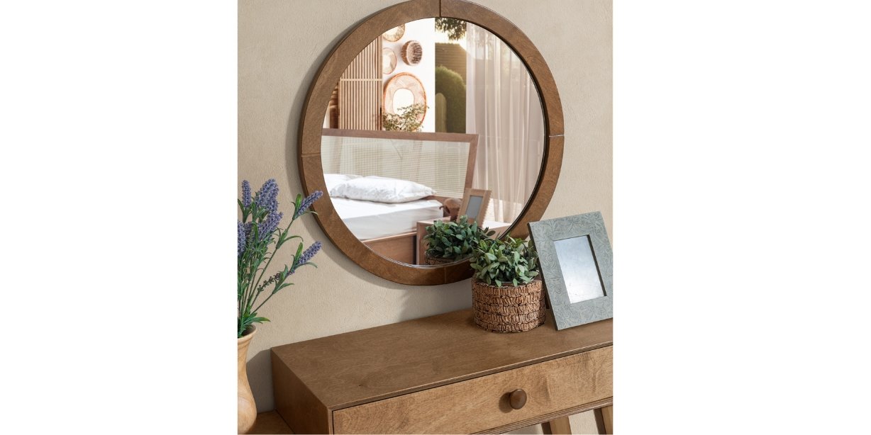 Valeria Ceviz Yatak Odası Takımı Teşhirden